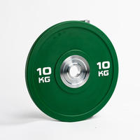 Set Barbel Ramah Lingkungan dengan Hub Baja, Pelat Beban Karet Bumper Stainless Steel 50mm 5kg-25kg untuk Kompetisi Gym Rumahan