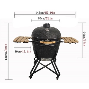 KIMSTONE 28 pouces de pierre motif multifonctionnel grande capacité <span class=keywords><strong>Kamado</strong></span> Grill légumes <span class=keywords><strong>Pizza</strong></span> et viande peuvent tous être grillés - Product Image 4