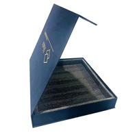 Boîte à bijoux magnétique en carton de luxe avec mousse noire, emballage de bijoux personnalisé, boucle d'oreille, collier, Bracelet