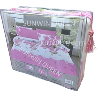 Vente en gros d'usine, ensemble de literie en microfibre imprimé fleurs, 6 pièces, taille King Queen, drap-housse pour hôtel, hôpital, maison, chambre à coucher