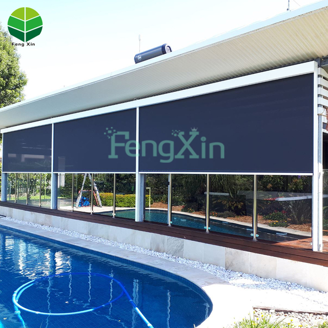 High Quality Electric Retractable Zip Screen External Roller Blinds Zip Screen Blinds