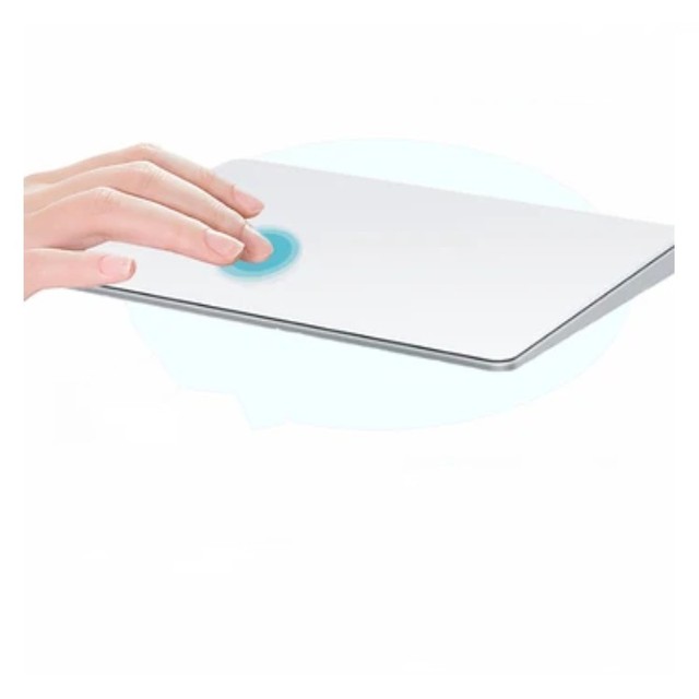 JOMAA Upgraded Wireless BT Optical Trackpad Smooth Glass Surface Aluminum USB/Wired Waterproof Ergonomic Rechargeable Mouse