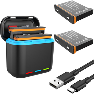 Cargador de Batería Dual y Lector de Tarjetas SD Hongdak para <span class=keywords><strong>Insta</strong></span> 360 One X3 - Carga Rápida, USB Tipo-<span class=keywords><strong>C</strong></span>, Diseño Portátil - Product Image 2