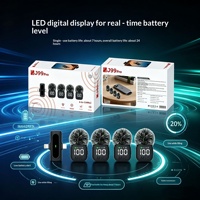 Microphone Lavalier Sans Fil Omnidirectionnel Quatre-en-Un J99Pro avec Affichage Numérique et Connecteurs Type-C et Lightning pour Studio et Diffusion en Direct