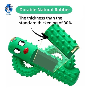 Çevre Dostu Doğal Kauçuk Kaktüs Şeklinde İnteraktif Köpek Çiğneme Oyuncakları Diş Temizleyici Sesli Köpek Oyuncağı - Product Image 4