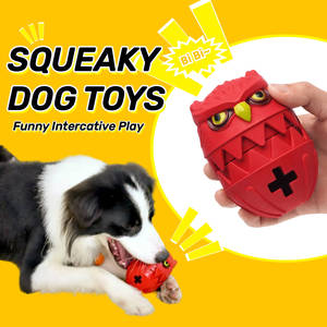 Juguetes para masticar perros chirriantes indestructibles multifuncionales búho interactivo de gran capacidad para dispensar golosinas de comida para perros - Product Image 3