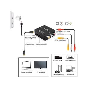 Convertidor RCA a <span class=keywords><strong>HDMI</strong></span> 1080P, Adaptador de Audio y Video Compuesto CVBS AV para <span class=keywords><strong>PS2</strong></span>, SNES, N64, VHS, VCR, Cámara - Product Image 2