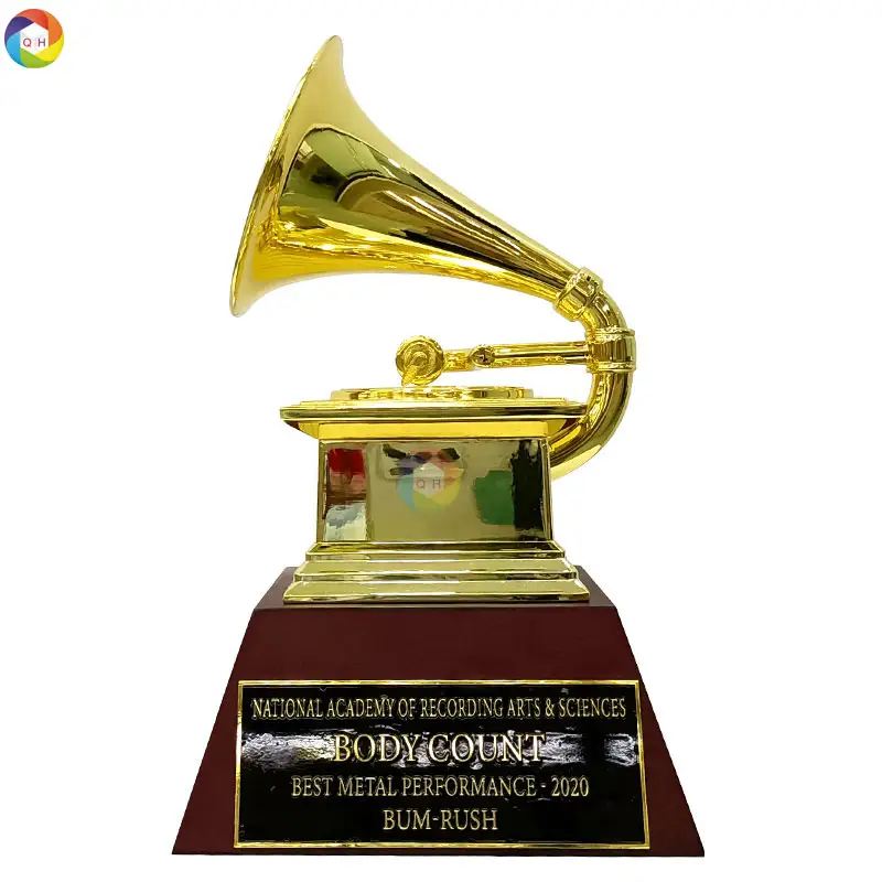 Aangepaste Metalen Grammy Trophyblack Crystal Base Replica Grammy Award Trofee En Medailles