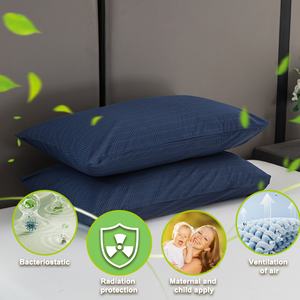 Taie d'oreiller conductrice antistatique en coton biologique à fibres d'argent, tricotée et brodée pour une meilleure qualité de sommeil à usage domestique - Product Image 3