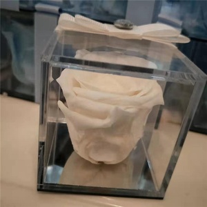 Wholesale Eternal <strong>Roses</strong> Mirror Design <strong>Single</strong> Real <strong>Preserved</strong> <strong>Roses</strong> in <strong>Acrylic</strong> Flower <strong>Box</strong> As Gifts - Product Image 5