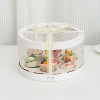 Vente directe d'usine, boîte à gâteau ronde transparente cylindrique pour cupcakes