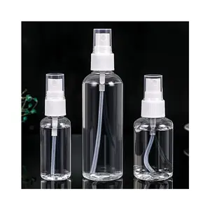 Botella de plástico transparente de alta calidad, espray pequeño de 10Ml, 20Ml, 50Ml y 100Ml, venta al por mayor
