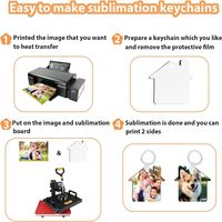 Porte-clés photo numérique vierge pour sublimation DIY, en bois, double face, impression par transfert thermique