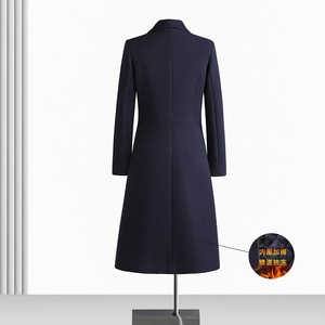 Women's Mid Length Wool <b>Blend</b> Coat Slim Fit Full Sleeve Warm Winter Overcoat For Office Jewelry Store Use - Product Image 5