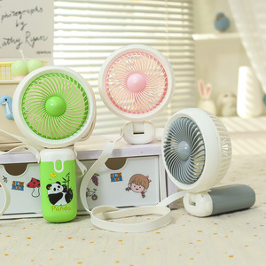 Portable Handheld Fan With Strap Foldable Rechargeable <b>Battery</b> <b>Operated</b> For Outdoor Travel Cooling Panda Design - Product Image 1