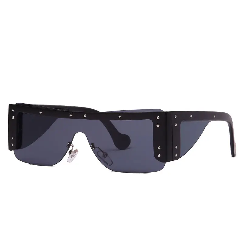 Óculos de sol quadrados de couro para mulheres, óculos de sol clássico, vintage, sem moldura, design de marca, siamese, 2023