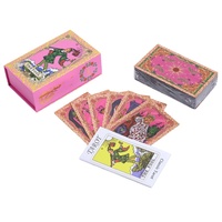 Dek Kartu Tarot Plastik Rose Gold Baru yang Dapat Disesuaikan, 78 Kartu, dengan Embos Emas, Tahan Air, dalam Kotak Warna