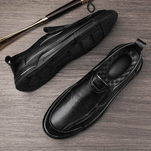 Chaussures en cuir pour hommes, nouveau style automne, chaussures décontractées pour affaires, cuir véritable, semelle souple, respirantes, chaussures à enfiler pour la marche - Product Image 2