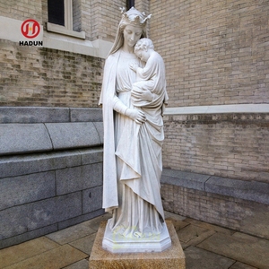 Statue de religion extérieure en marbre blanc Notre-Dame de <span class=keywords><strong>Marie</strong></span> avec la statue de l'enfant <span class=keywords><strong>Jésus</strong></span> <span class=keywords><strong>à</strong></span> vendre - Product Image 3