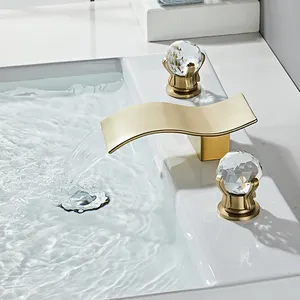 Grifo monomando para lavabo, diseño de cisne, color dorado