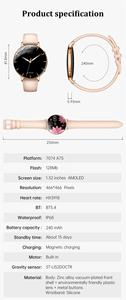 Montre connectée ultra-fine pour femme, design double sphérique, écran AMOLED 1,32 pouces, bracelet sport, affichage permanent de l'heure. - Product Image 6