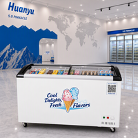 Factory Custom Sticker Small Ice Cream Freezer Air Cooling Chest Display Refrigeration Equipment High Visibility