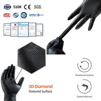 Gants en nitrile noir et orange robustes et épais 10 MIL, avec manchette renforcée, antidérapants, durables, pour mécaniciens, réparation automobile, sécurité industrielle