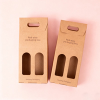 Caja de Papel Kraft con Logotipo Impreso a Bajo Precio al por Mayor, Caja de Envío Corrugada Reciclable para Vino y Cerveza, Caja de Regalo para 3 Botellas de Vino