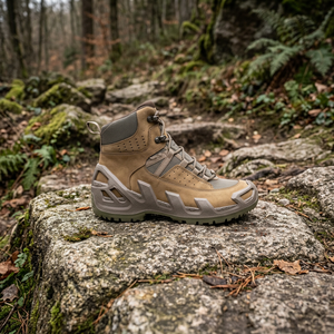 TSB08 Suede <b>Hiking</b> <b>Boots</b> Mid Cut Breathable Outdoor All Seasons Tactical Walking Shoes Brown - Product Image 3