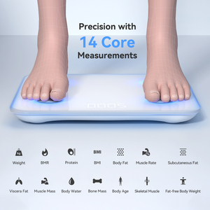 Balance numérique intelligente de graisse corporelle pour la salle de bain Type de capteur électronique Puissance de la batterie Capacité de 180kg Affichage numérique App Pesage - Product Image 2