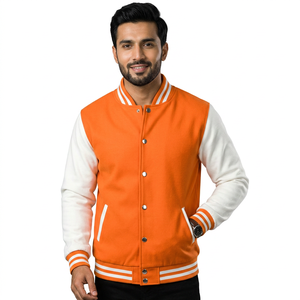 Blousons de baseball Nouvelle mode décontractée Qualité supérieure Patchwork Boutons Veste de sport Femme Homme Blouson universitaire d'équipe Personnalisé - Product Image 1
