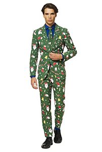 Abiti divertenti brutti costumi natalizi per <span class=keywords><strong>uomo</strong></span>-completo di natale: include <span class=keywords><strong>giacca</strong></span>, pantaloni <span class=keywords><strong>e</strong></span> <span class=keywords><strong>cravatta</strong></span> - Product Image 4