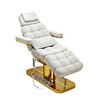 Lit de beauté et table de physiothérapie électrique à 3 moteurs en velours haut de gamme, réglable en hauteur, pour hôtel et salon