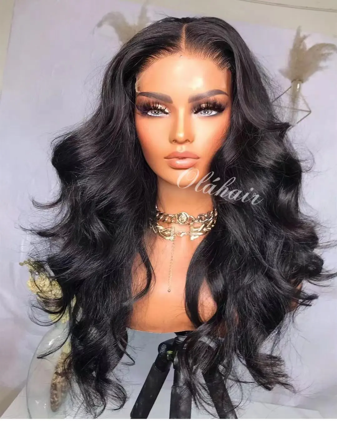 olahair 200% Density Factory Wholesale Body Wave Lace Frontal Wig Brazilian Virgin Human Hair Lace Front Wigs