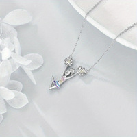 Collier pour filles, pendentif décoré de ballerines, cadeau de cheerleader, vente en gros populaire, danse, ballet