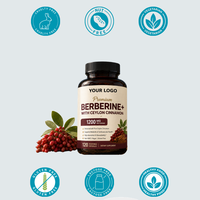 Berberine HCL 1200mg certifiée GMP avec cannelle de Ceylan, chrome et biopérine, 120 gélules végétariennes