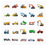 Autocollants de véhicules de construction de dessins animés, imperméables, pour voitures, camions, excavatrices, décorations pour papeterie, jouets, gobelets à eau