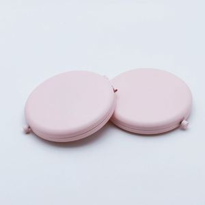 2024 Factory Price Pink Sublimation Blank Round Double Side Metal <b>Compact</b> Pocket Make up Hand Mirror for Travel - Product Image 3