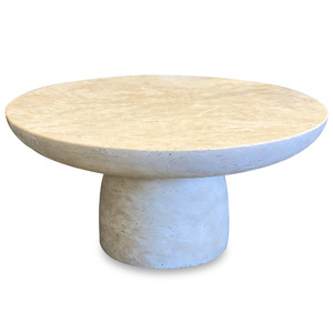 Table basse en marbre naturel travertin beige décoration de salon table basse vente directe d'usine - Product Image 4