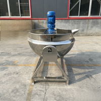 Chaudière à vapeur inclinable de 100 L, marmite de cuisson en acier inoxydable avec agitateur, équipement pour faire bouillir les sauces