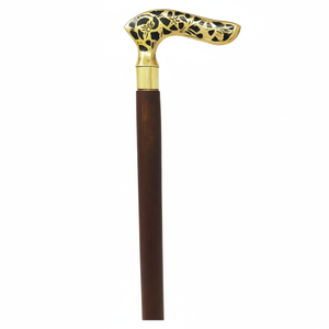 Canne de marche en laiton de haute qualité avec un manche robuste et confortable pour les personnes âgées, longues promenades - Product Image 1