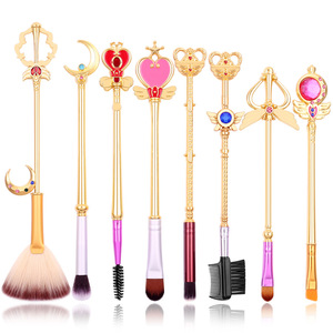 Lot de 8 pinceaux de maquillage professionnels <span class=keywords><strong>Sailor</strong></span> <span class=keywords><strong>Moon</strong></span> Magic Girl pour estomper la poudre, personnalisables avec logo privé, OEM, ODM, en gros - Product Image 2