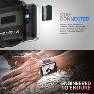 Montre connectée DM100 4G avec écran tactile IPS de 2,86 pouces, système d'exploitation Android, GPS, WiFi, caméra, fonctions d'appel, moniteur de fréquence cardiaque, téléphone au poignet - Product Image 4
