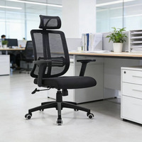 Chaise de bureau contemporaine MF - Chaise pivotante réglable avec dossier en tissu et structure en plastique, hauteur réglable