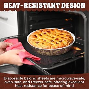 Moldes <span class=keywords><strong>de</strong></span> Papel para Hornear Pasteles, Moldes Redondos Desechables Retro para Tartas, Moldes <span class=keywords><strong>de</strong></span> Papel Resistentes al Calor para Hornear Pasteles, Muffins, Tartas y Quiches - Product Image 2