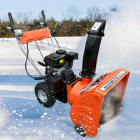 Soplador de Nieve Autopropulsado Multifuncional con Arranque Manual/Eléctrico, Motor de Gasolina de 6.5HP y Cargador Automático