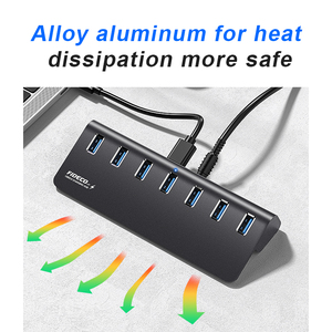 FIDECO Hub <span class=keywords><strong>Usb</strong></span> <span class=keywords><strong>3</strong></span>.<span class=keywords><strong>0</strong></span> Di Động 7 Cổng Nhôm Tốc Độ Cao 5Gbps Với Bộ Chuyển Đổi Nguồn Bộ Chia Nhiều <span class=keywords><strong>USB</strong></span> <span class=keywords><strong>3</strong></span>.<span class=keywords><strong>0</strong></span> Hub 7 <span class=keywords><strong>Usb</strong></span> C - Product Image 4