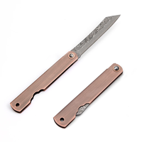 Couteau pliant damas poignée en cuivre poche tactique couteau de chasse en plein air survie Camping Cuchillo