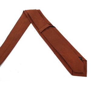 Cravatta sottile in cotone e lino tinta unita personalizzata da 7 cm da <span class=keywords><strong>uomo</strong></span> per festa sociale per matrimonio con cravatta Skinny regalo - Product Image 4