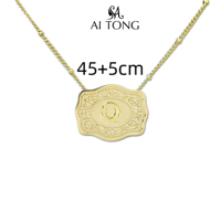 Collar Personalizado al por Mayor de Acero Inoxidable Estilo Occidental con Letra Mayúscula Dorada, Colgante Vintage con Placa de Nombre Inicial, Joyería para Fiestas